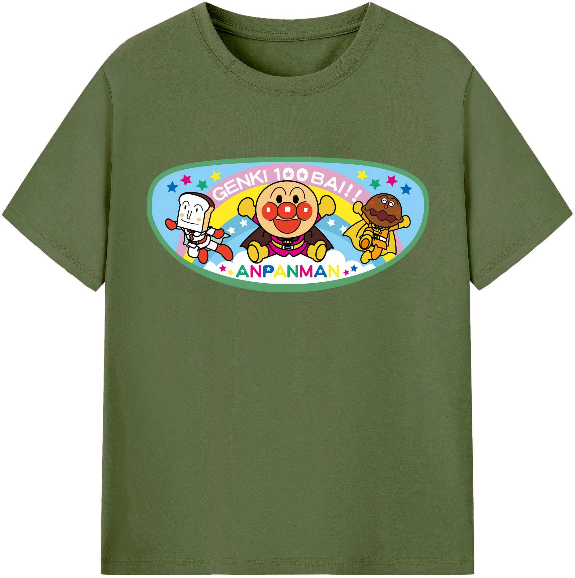 （画像用） アンパンマン Anpanman 綿100％半袖Tシャツ（フロントプリント）